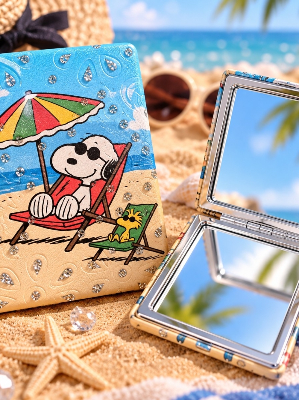 Peanuts Snoopy Beach Compact Mirror - Blue